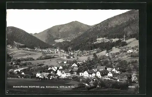 AK Wopfing, Ortsansicht gegen Schneeberg