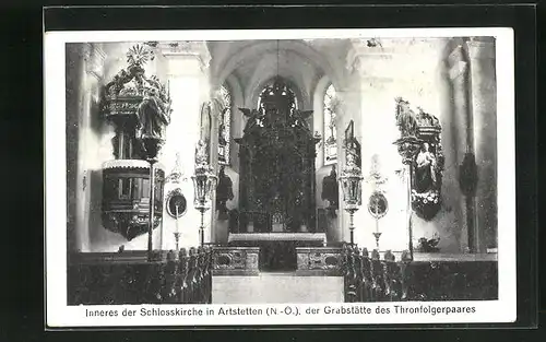 AK Artstetten, Grabstätte des Thronfolgerpaares in der Schlosskirche