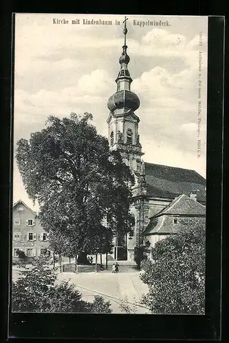 AK Kappelwindeck, Kirche mit Lindenbaum