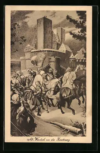 Künstler-AK Alt-Windeck, Ortsansicht vor der Zerstörung