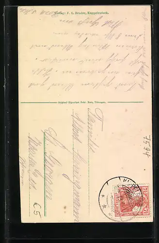 AK Kappelrodeck, Ortsansicht mit Kirche, Gedicht von Rudolf Löhr