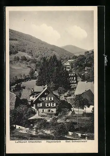 AK Ottenhöfen /Schwarzwald, Ortsansicht mit Villa Hagenbrück