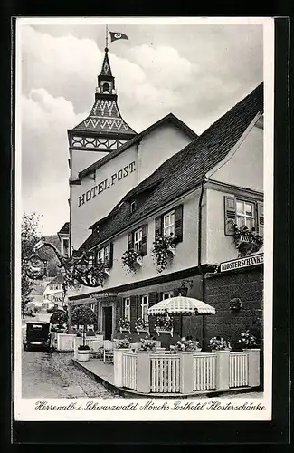 AK Herrenalb /Schwarzwald, Mönchs Posthotel mit Klosterschänke