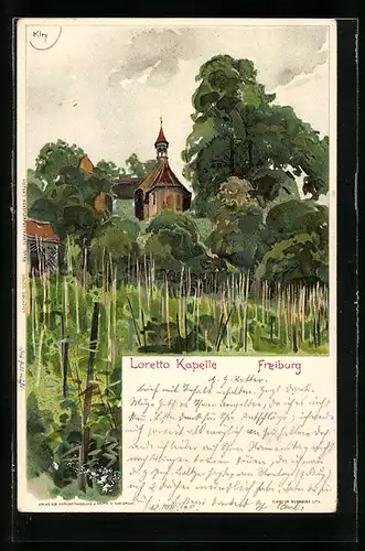 Künstler-AK Heinrich Kley: Freiburg, Loretto Kapelle