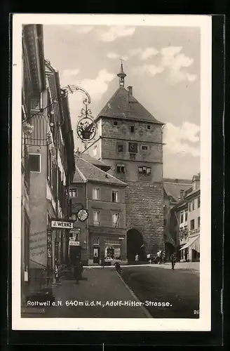 AK Rottweil a. N., Blick in die Strasse