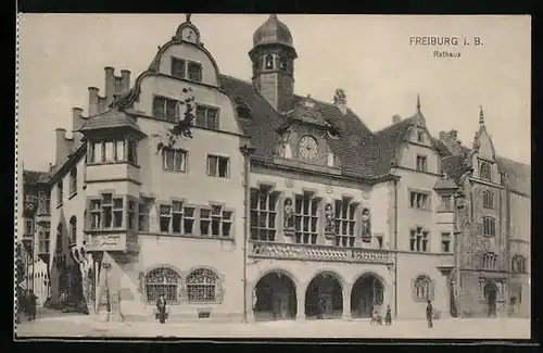 AK Freiburg i. B., Blick auf das Rathaus