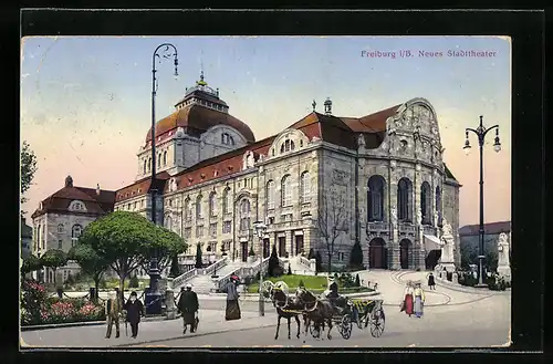 AK Freiburg i. B., Neues Stadttheater