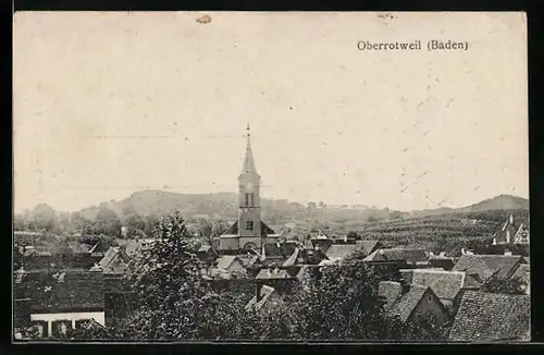 AK Oberrotweil /Baden, Ortsansicht mit Kirche