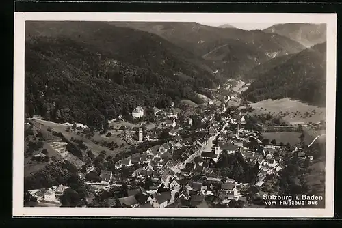 AK Sulzburg /Baden, Ortsansicht vom Flugzeug aus