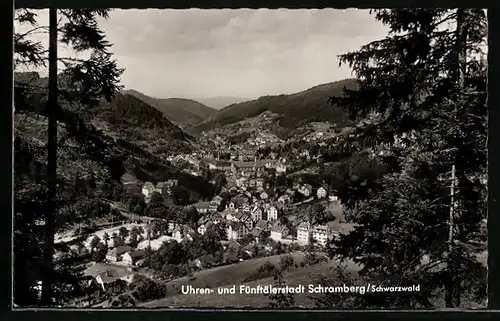 AK Schramberg /Schwarzwald, Totalansicht der Uhrenstadt