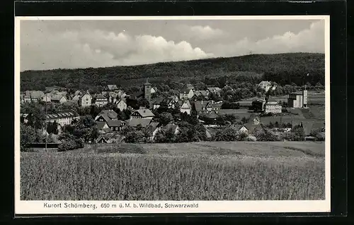 AK Schömberg b. Wildbad /Schwarzwald, Totalansicht des Kurortes