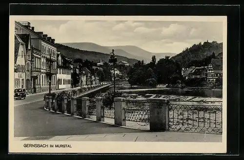 AK Gernsbach, Strassenpartie im Ort