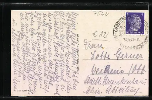 AK Gernsbach, Strassenpartie im Ort