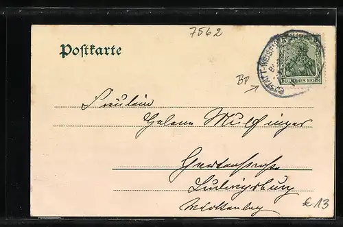 AK Gernsbach, vom Ebersteiner Weg, Blick nach Gernsbach