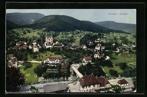 AK Forbach im Murgtal, Bahn-Hotel Friedrichshof, Gesamtansicht