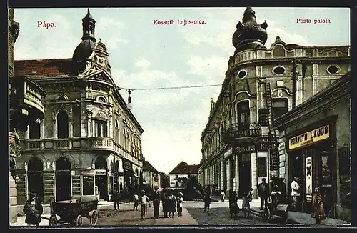 AK Pápa, Kossuth Lajos-utca, Posta palota