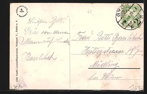 AK Györ, Strassenpartie mit Wohnhäusern