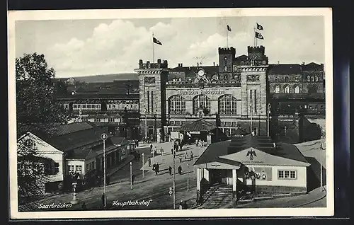 AK Saarbrücken, Hauptbahnhof, Deutsche Reichsbahn, 