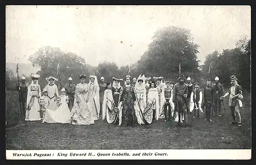 AK Warwick Pageant, King Edward II., Queen Isabella, and their Court