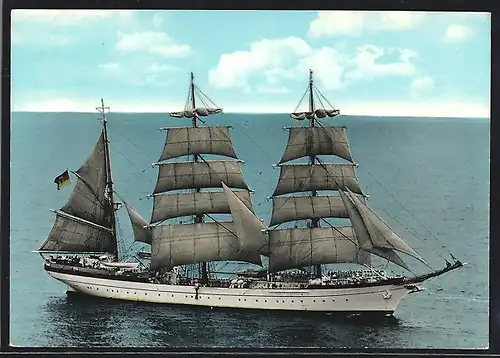 AK Das Segelschulschiff Gorch Fock auf hoher See