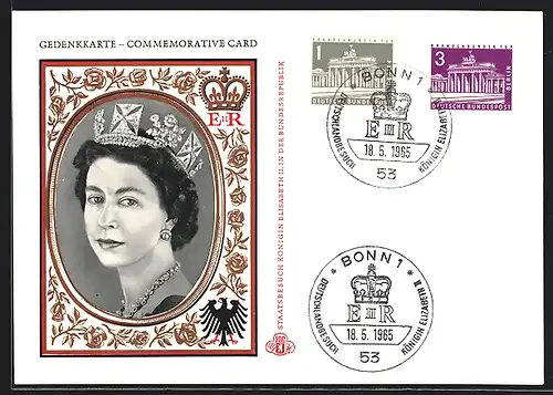 AK Gedenkkarte an den Staatsbesuch der Königin Elisabeth II. von England in der Bundesrepublik