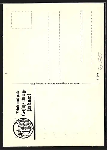 AK Ketschenburg-Pilsener, zu jeder Zeit..., Kuckucksuhr