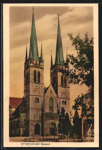 AK Ottersweier /Baden, Vorderansicht der Kirche