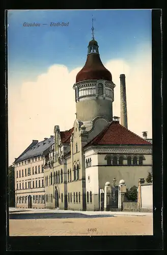 AK Glauchau, Partie am Stadt-Bad