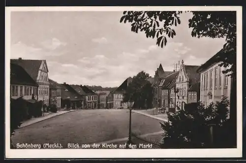 AK Schönberg / Meckl., Blick von der Kirche auf den Markt