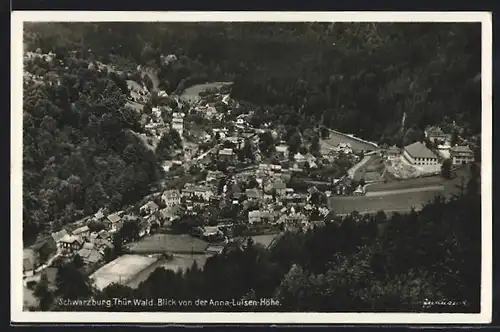 AK Schwarzburg / Thür. Wald, Blick von der Anna-Luisen-Höhe