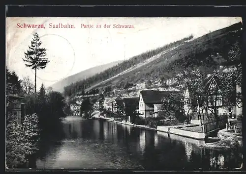 AK Schwarza /Saale, Partie an der Schwarza