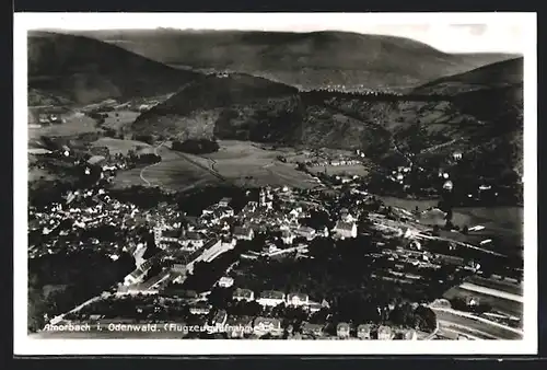AK Amorbach / Odw., Gesamtansicht vom Flugzeug aus gesehen
