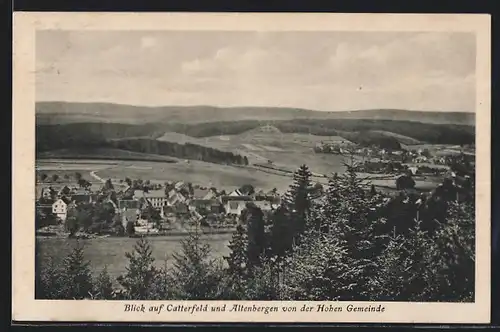 AK Catterfeld, Gesamtansicht, Blick auf Altenbergen von der Hohen Gemeinde aus gesehen