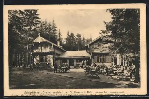 AK Brotterode i. Thür., Waldschänke Dreiherrenstein, Inh.: Fritz Hertel