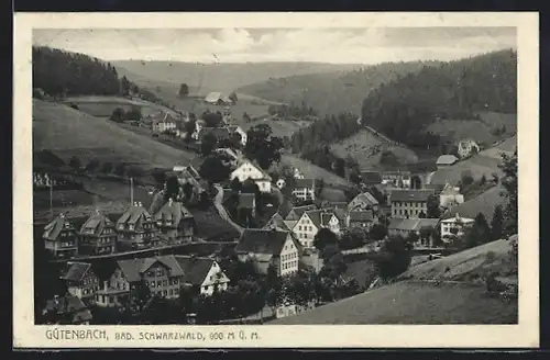 AK Gütenbach /Schwarzwald, Ausblick auf den Ort
