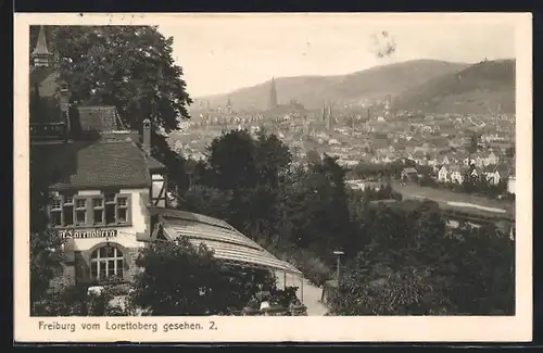 AK Freiburg i. Br., Ortsansicht vom Lorettoberg aus gesehen