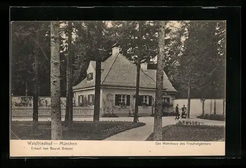 AK München-Hadern, Waldfriedhof, Wohnhaus des Friedhofgärtners