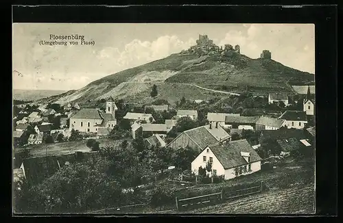 AK Flossenbürg, Ortsansicht aus der Vogelschau (Umgebung von Floss)