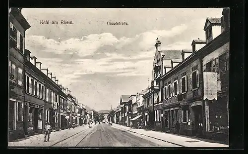 AK Kehl / Rhein, Blick in die Hauptstrasse