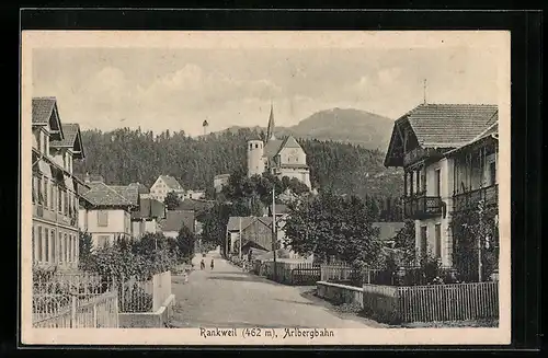 AK Rankweil, Ortsansicht mit der Arlbergbahn