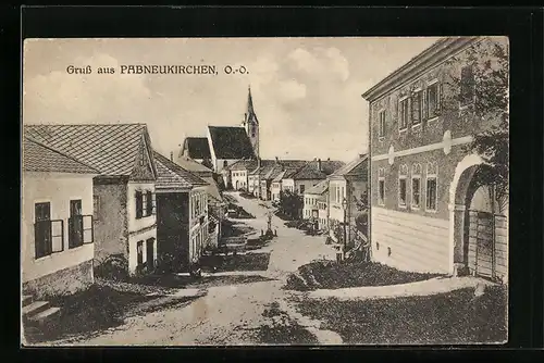 AK Pabneukirchen, Strassenpartie aus der Vogelschau