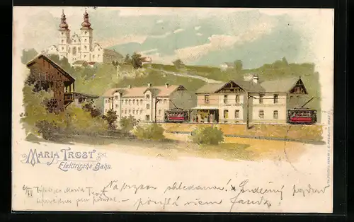 Künstler-AK Maria Trost, Elektrische Bahn