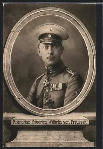 AK Kronprinz Wilhelm von Preussen mit Schirmmütze
