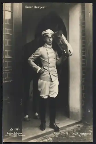 AK Kronprinz Wilhelm von Preussen mit seinem stolzen Pferd