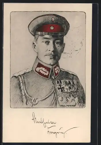 Künstler-AK Kronprinz Wilhelm von Preussen in Uniform mit Orden
