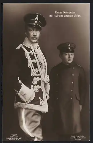 AK Kronprinz Wilhelm von Preussen mit seinem ältesten Sohn