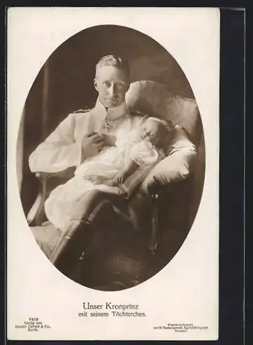AK Kronprinz Wilhelm mit Tochter Prinzessin Alexandrine