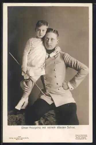 AK Unser Kronprinz mit seinem ältesten Sohn Kronprinz Wilhelm von Preussen