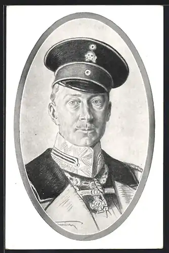 AK Kronprinz Wilhelm von Preussen, Portrait in Uniform
