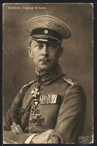 AK Kronprinz Wilhelm von Preussen in Uniform mit Orden